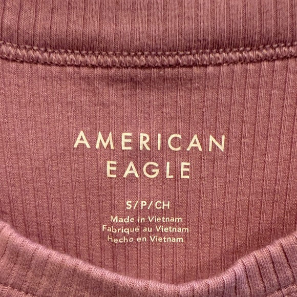 American Eagle Outfitters Mauve Ribbed Tee - Picture 2 of 3